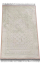 Grand tapis de prière de luxe (80x120 cm pour 1 à 2 personnes ) - Sajjada salat - couleur blanc cassé avec motif mosaïque