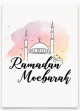 Carte de vœux islamique Ramadan Moubarak - Mosquée & Aquarelle Carte de vœux islamique Ramadan Moubarak - Mosquée & Aquarelle